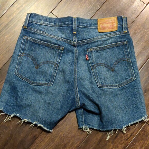 Levi's White Oak Cone Denim Wedgie High Rise Fray Hem Button Fly SIZE 27 - Picture 2 of 6